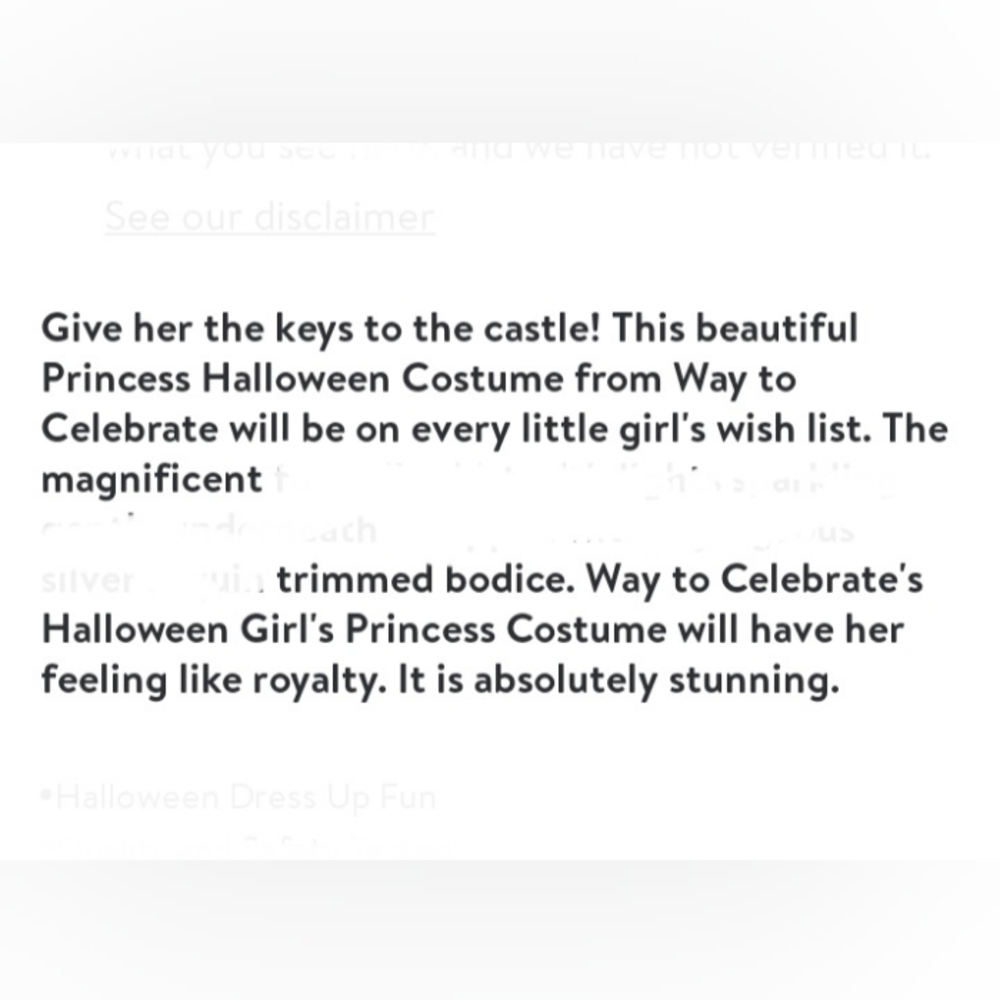 DISNEY Princess Sleeping Beauty 2pc Dress Up a Aurora Girl Costume Halloween NWT - Picture 8 of 11